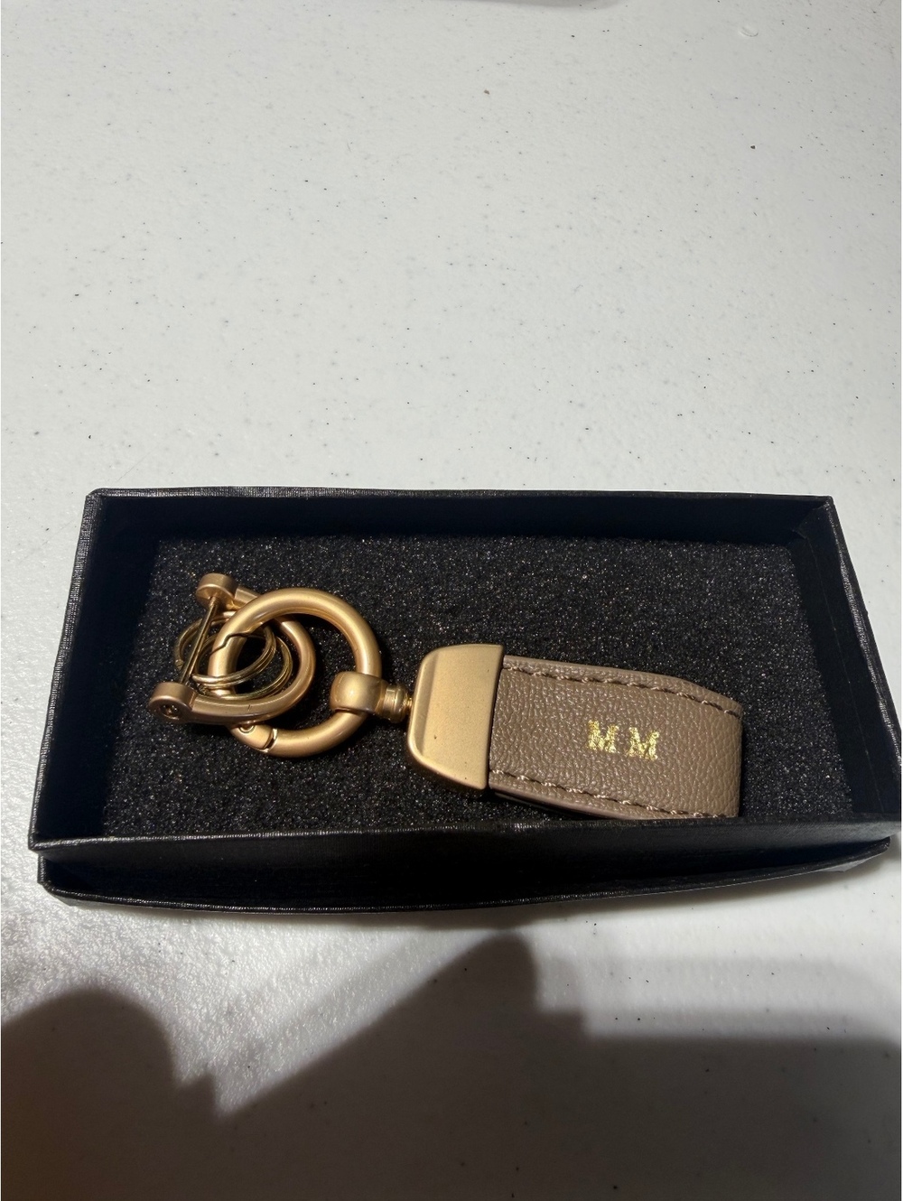 M M Leather Keychain
